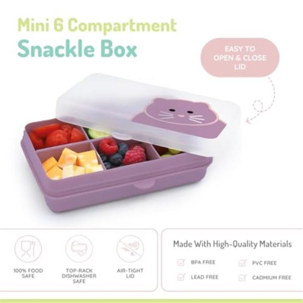 BPA-Free Snack Container 6-Compartment Divided Box - Picture 4 of 6